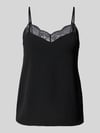 PIECES blousetop met kanten afwerking in relaxed fit model 'TIFFANY' Zwart
