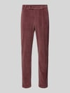 Zuitable Slim Fit Hose aus Baumwoll-Mix in Cord-Optik Modell 'Cliffer' Bordeaux