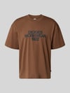 Dickies t-shirt z nadrukiem z logo model 'TORREY' Ciemnobrązowy