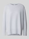 COMMA Strickpullover aus Viskose-Mix mit Rundhalsausschnitt Hellgrau