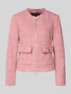 White Label Blazer in Bouclé-Optik mit Rundhalsausschnitt Rosa
