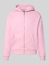 REVIEW Regular Fit Sweatjacke mit Logo-Applikation Rosa