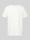 Selected T-Shirt mit geripptem Rundhalsausschnitt Modell 'SANDER' Offwhite