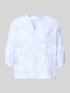 Christian Berg Woman Regular Fit Bluse mit V-Ausschnitt und 3/4-Arm Jeansblau