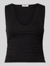 Topshop Slim Fit Trägertop mit Raffungen und V-Ausschnitt Modell 'MY' Black