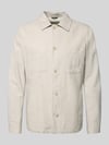 MCNEAL relaxed fit overshirt van linnenmix met kentkraag Beige
