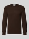 FTC Cashmere Regular Fit Strickpullover aus reinem Kaschmir Dunkelbraun