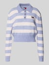 Tommy Jeans Kort knitwear-poloshirt met mix van alpaca en wol model 'TJW FLUFFY POLO SWEATER' Lavendel gemêleerd