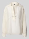 BOSS Loose Fit Bluse mit Seiden-Anteil Modell 'BRIZZY' Offwhite