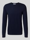 Selected Regular fit gebreide pullover van puur katoen, model 'BERG' Donkerblauw