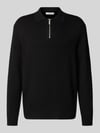 Selected Relaxed Fit Strickpullover aus Viskose-Mix Modell 'TELLER' Black