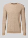 Tom Tailor Regular Fit Strickpullover aus reiner Baumwolle Hellbraun