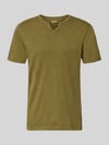 JACK & JONES T-shirt van katoen Model 'SPLIT' Olijfgroen