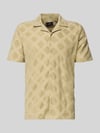 Fynch-Hatton slim fit poloshirt met structuurpatroon Lichtgroen