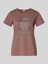 Liu Jo Sport T-shirt met strass-steentjes Middenbruin
