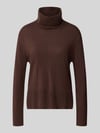 Tom Tailor Regular fit coltrui van mix van katoen en kasjmier Chocoladebruin