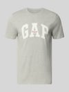GAP t-shirt z logo i okrągłym dekoltem Średnioszary melanż