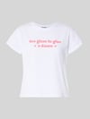 REVIEW T-Shirt mit Statement-Print und Rundhalsausschnitt Weiss