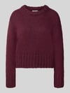 Topshop Sweter z dzianiny o kroju relaxed fit z domieszką bawełny Oberżynowy