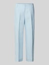 Brax straight fit linnenbroek met elastische band Bleu