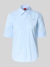 HUGO Bluzka koszulowa o kroju oversized z czystej bawełny model 'The Summer Shirt' Jasnoniebieski
