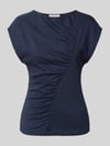 Christian Berg Woman T-Shirt mit Rundhalsausschnitt und Drapierungen Dunkelblau
