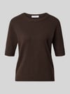 COMMA Pullover aus Baumwoll-Mix in Feinstrick-Optik Dunkelbraun