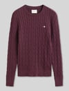 GANT Regular Fit Pullover aus Baumwoll-Mix mit Logo-Stitching Bordeaux