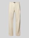 Marc O'Polo Tapered Leinenhose mit Gürtelschlaufen Modell 'OSBY JOGGER' Sand