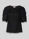 FREE/QUENT Pullover met franjes en ronde hals, model 'MARLIN' Zwart