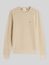 Tommy Hilfiger regular fit gebreide pullover van puur katoen Beige gemêleerd