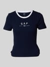GAP T-shirt met logo en ronde hals Marineblauw