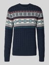 MCNEAL Strickpullover mit gerippten Abschlüssen Dunkelblau