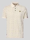 PME Legend Slim Fit Poloshirt im Allover-Look Offwhite