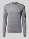 Manuel Ritz Strickpullover aus Merinowolle Hellgrau