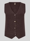 Soyaconcept Regular Fit Weste aus Viskose-Mix Modell 'KANITA' Dunkelbraun