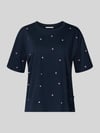 Tom Tailor Denim Pudełkowy krój t-shirt z czystej bawełny Granatowy