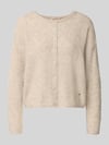 MOS MOSH Regular Fit Strickjacke aus Woll-Alpaka-Mix Modell 'Almine' Taupe