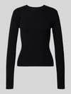PIECES Slim Fit Strickpullover aus Viskose-Mix Modell 'MIRA' Black