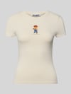 REVIEW Slim Fit T-Shirt mit Logo-Print Offwhite