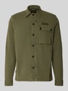 PME Legend regular fit overhemdjack met kentkraag en label-stitching Olijfgroen