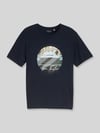 Tom Tailor męski t-shirt o kroju regular fit z czystej bawełny Granatowy