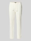 Scotch & Soda Jogpants van een katoen-linnenmix met elastische tailleband Offwhite