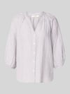 Selected relaxed fit overhemdblouse mix van katoen en linnen model 'ALBERTA' Taupe