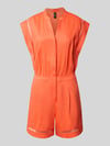 Marc Cain Jumpsuit aus Leinen-Mix mit Loch-Stickerei Koralle