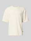 Redefined Rebel T-Shirt mit Strukturmuster und Rundhalsausschnitt Modell 'PETER' Offwhite