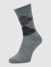 Burlington Socken mit Label-Detail Modell 'WHITBY' Mittelgrau