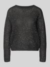 s.Oliver BLACK LABEL Sweter o kroju relaxed fit z domieszką mieszanki wełny i alpaki Antracytowy