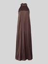 mbyM Maxikleid aus Satin mit Viskose-Anteil Modell 'Zuzeelani' Dunkelbraun