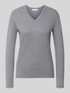 Christian Berg Woman Pullover aus Viskose-Mix mit V-Ausschnitt Silber Melange